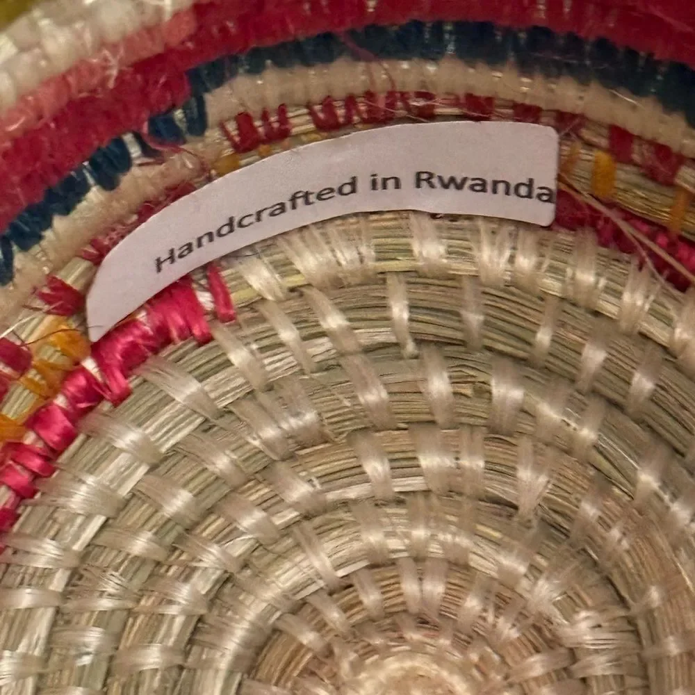 Colorful Woven Basket with Lid